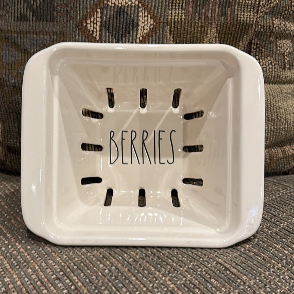 Rae Dunn White Ceramic Berry Basket
